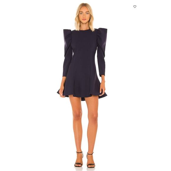 NWT Likely Alia Long Puff Sleeve Mini Dress Puffy sz 14 Navy Blue $248 Women's - Picture 14 of 16